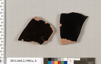 Terracotta fragments of pots; unglazed on the inside