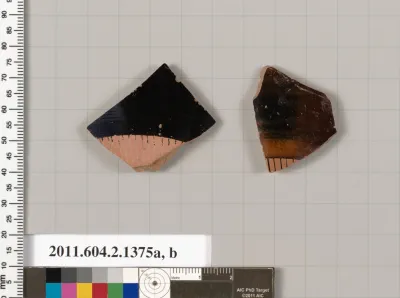 Terracotta fragments of skyphoi (deep drinking cups)