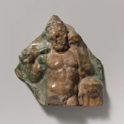 Terracotta vase fragment with figure of Hercules