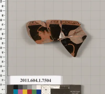 Terracotta rim fragment of a kylix (drinking cup)
