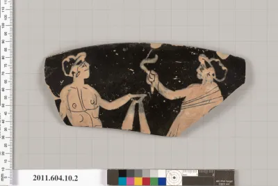 Terracotta rim fragment of a kylix (drinking cup)