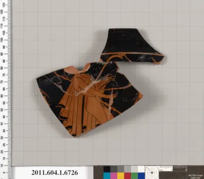 Terracotta rim fragment of a kylix (drinking cup)