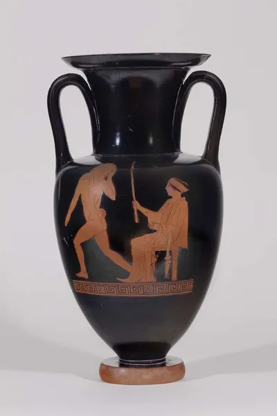Sog. Nolanische Amphora - Kirke (Circe) verwandelt einen Griechen in ein Schwein (Odysseus-Sage)
