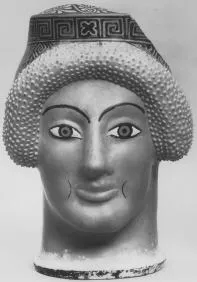 FIGURE VASE, OINOCHOE (ATHENIAN, RED-FIGURE)