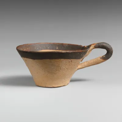 Terracotta miniature one-handled cup