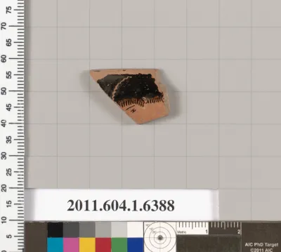 Terracotta rim fragment of a kylix (drinking cup)