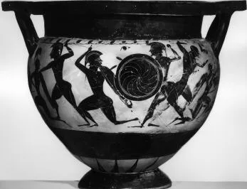 KRATER, COLUMN (ATHENIAN, BLACK-FIGURE)