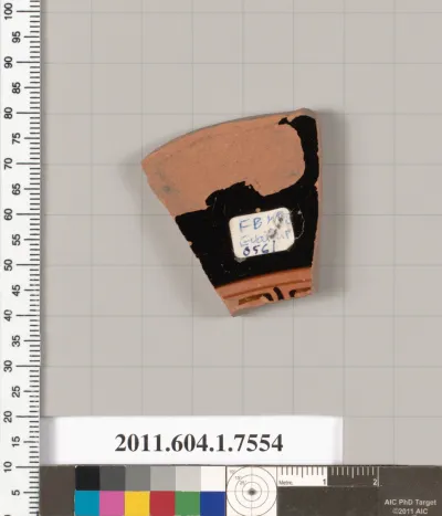 Terracotta fragment of a kylix (drinking cup)