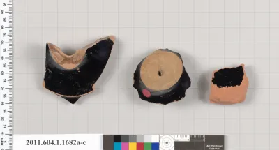 Terracotta fragments of kylikes (drinking cups)