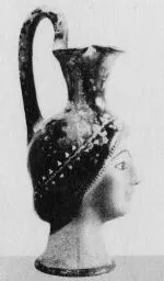 FIGURE VASE, OINOCHOE (ATHENIAN, RED-FIGURE)