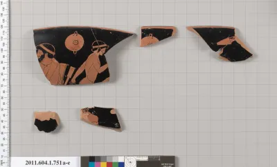 Terracotta fragments of a kylix (drinking cup)