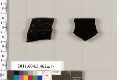 Terracotta rim fragments of kylikes (drinking cups)