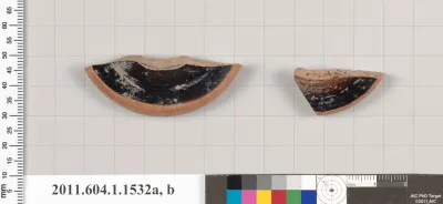 Terracotta fragments of kylikes (drinking cups)