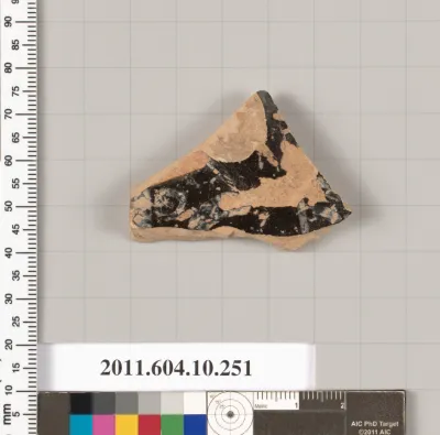 Terracotta fragment from a skyphos (deep drinking cup)