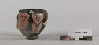 Terracotta rim fragment of a skyphos (deep drinking cup)