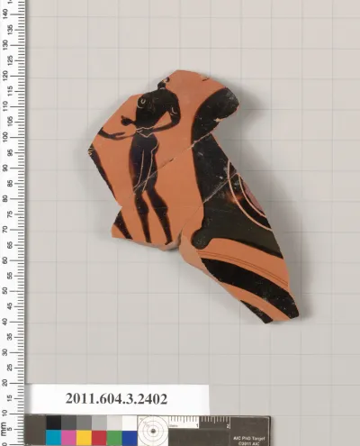 Terracotta fragment of a kylix: eye-cup (drinking cup)