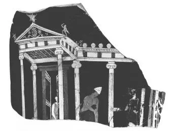KRATER, CALYX, FRAGMENT (SOUTH ITALIAN, GNATHIAN, BLACK GLAZE)