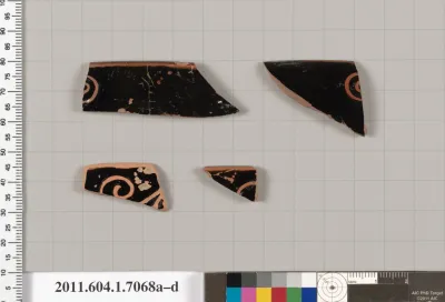 Terracotta rim fragments of kylikes (drinking cups)