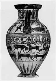 AMPHORA, NECK (ATHENIAN, BLACK-FIGURE)