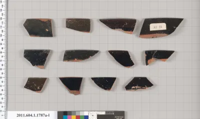 Terracotta rim fragments of kylikes(drinking cups)