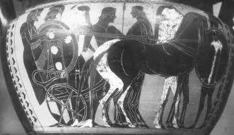 KRATER, COLUMN (ATHENIAN, BLACK-FIGURE)