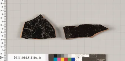 Terracotta fragments of kylikes (drinking cups)