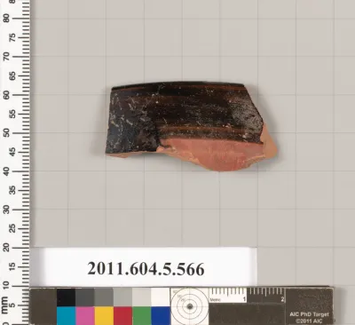 Terracotta rim fragment of a kylix (drinking cup)