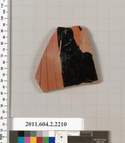 Terracotta fragment of a pot; unglazed on the inside