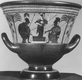 KRATER, CALYX (ATHENIAN, BLACK-FIGURE)