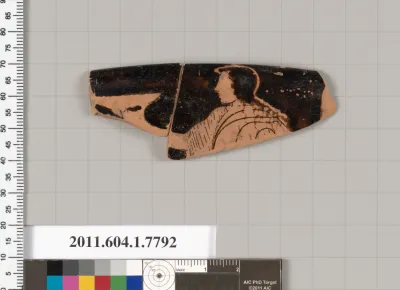 Terracotta rim fragment of a kylix (drinking cup)