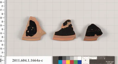 Terracotta fragments of kylikes (drinking cups)