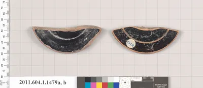 Terracotta fragments of kylikes (drinking cups)