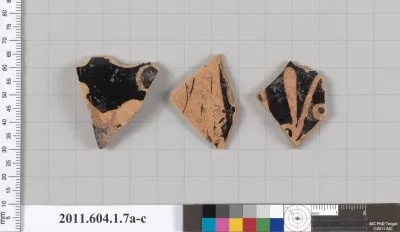 Terracotta fragments of a kylix (drinking cup)