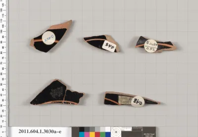 Terracotta fragments of kylikes (drinking cups)