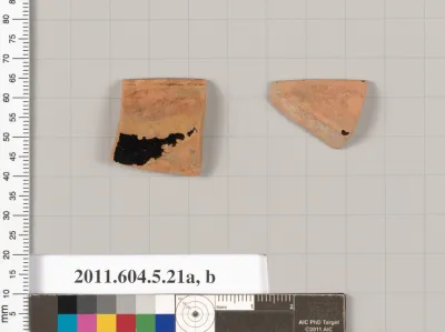Terracotta rim fragments of kylikes (drinking cups)