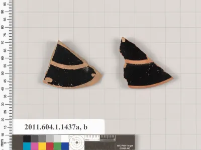 Terracotta fragments of kylikes (drinking cups)