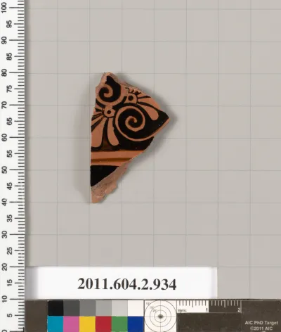 Terracotta fragment of a hydria: kalpis (water jar)