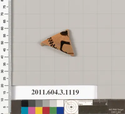 Terracotta fragment of a mastoid (drinking cup with narrow base) or a kyathos (cup-shaped ladle)