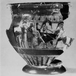 KRATER, COLUMN (ATHENIAN, BLACK-FIGURE)