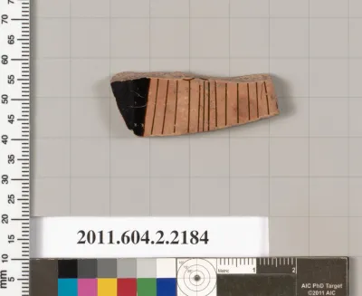 Terracotta fragment of a pot; unglazed on the inside