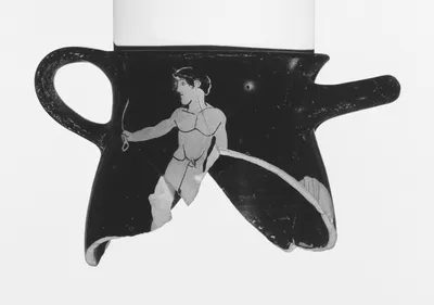 Attic Red-Figure Fragmentary Oinochoe, Shape 8 (Mug with Two Disparate Handles)
