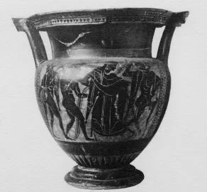 KRATER, COLUMN (ATHENIAN, BLACK-FIGURE)