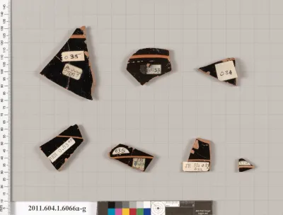 Terracotta fragments of kylikes (drinking cups)