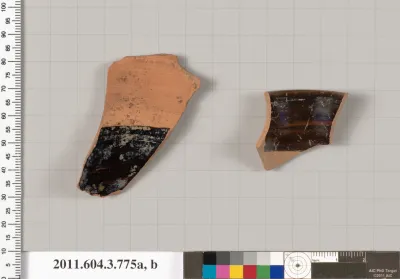 Terracotta fragments of an oinochoe: olpe (jug)
