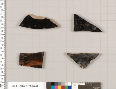 Terracotta fragments of kylikes (drinking cups)