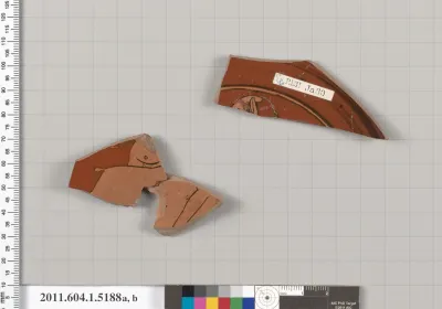 Terracotta fragments of a kylix (drinking cups)