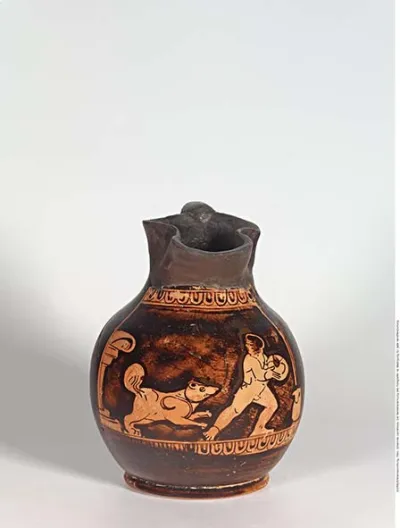 Attisch-rotfigurige Oinochoe (Weinkanne)