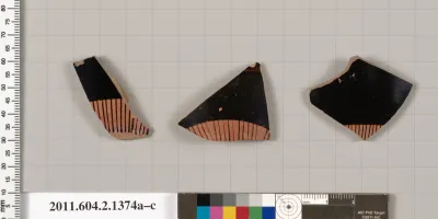 Terracotta fragments of skyphoi (deep drinking cups)