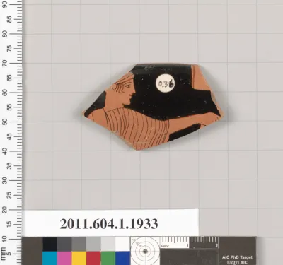 Terracotta rim fragment of a kylix (drinking cup)