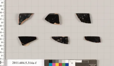 Terracotta rim fragments of kylikes (drinking cups)